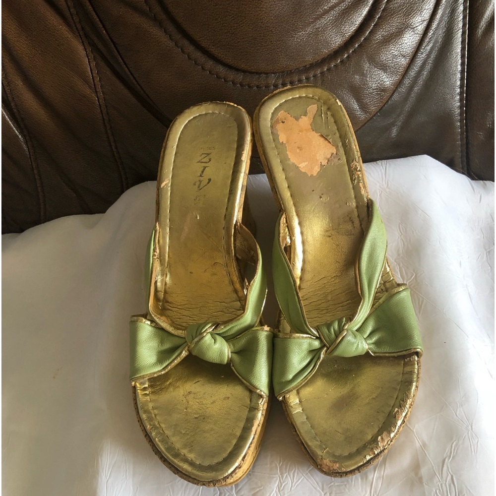Ziva wedge slip on sandals, size 40 (US 8.5-9)
